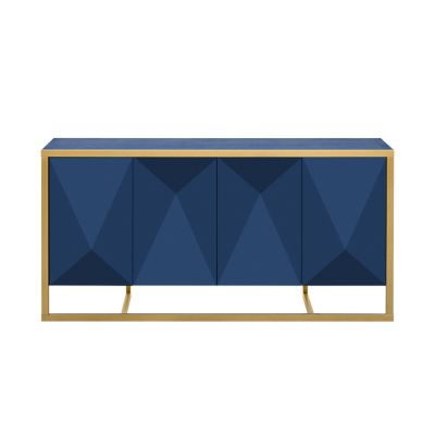 Modern Sideboard with Mahogany Veneer and Unique Metal Legs for Entryway, Living Room or Study