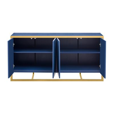 Modern Sideboard with Mahogany Veneer and Unique Metal Legs for Entryway, Living Room or Study
