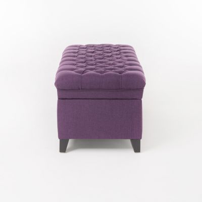 Juliana Fabric Storage Ottoman with Birch Legs
