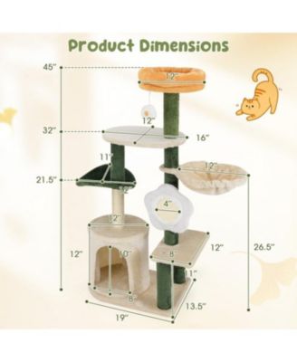Modern Cat Tree with Plush Top Perch Stylish & Cozy Kitty Tower for Indoor Cats