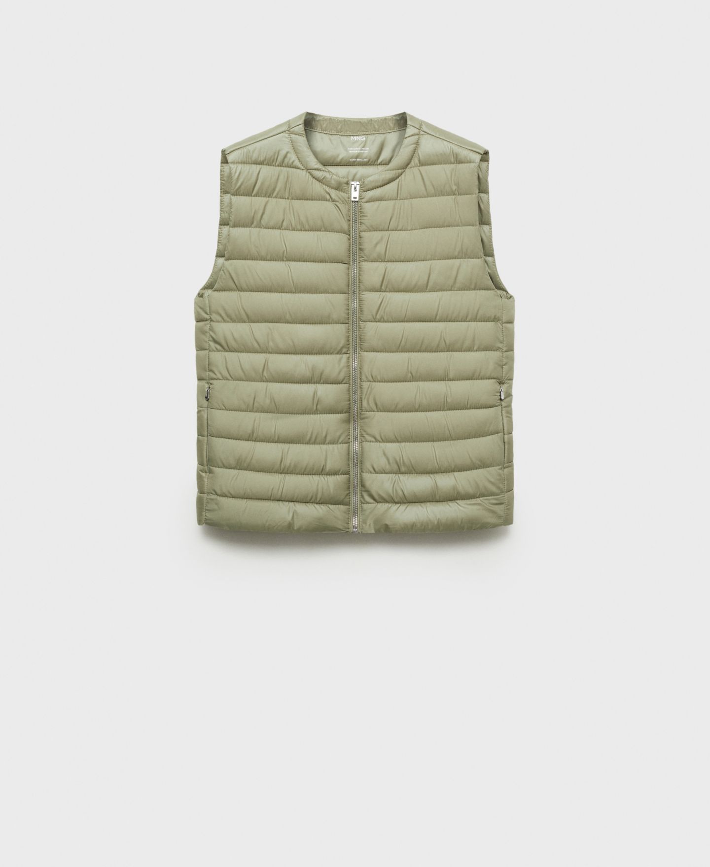 Женский жилет Mango Quilted Gilet, цвет: Пастельный зелёный — фото 4