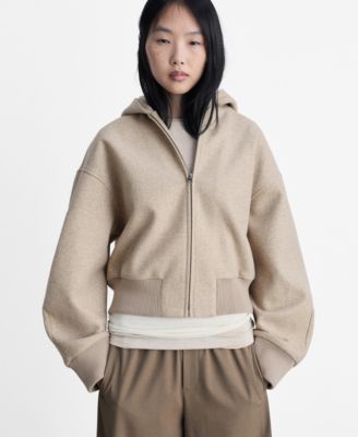 MANGO - Women's Zipper Detail Cropped Sweatshirt