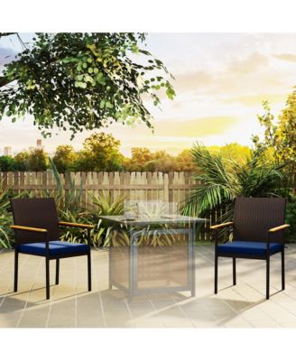 2 PCS Wicker Dining Chair, Outdoor Dining Chairs w