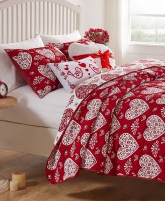 Lovebirds Woven Jacquard Reversible 3-Pc. Coverlet Set, King