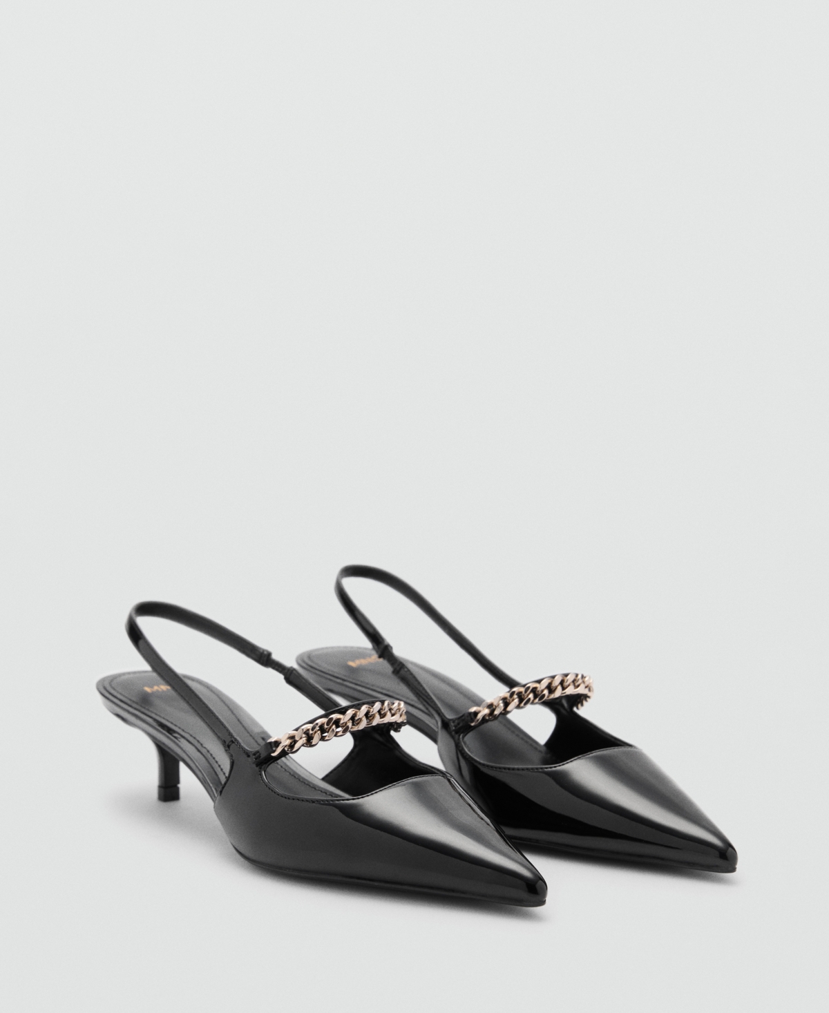 Mango High Heel Shoes With Link Straps Black In Black
