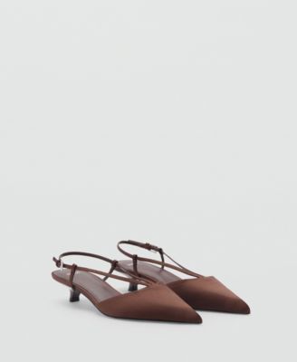 MANGO - Women's Straps Satin Kitten Shoes