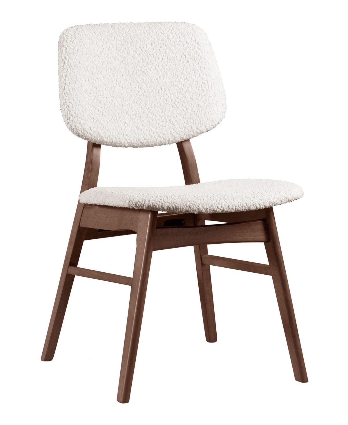 Furniture Of America 2-pc. Grove Boucle Fabric Padded Dining Chair Set In Walnut