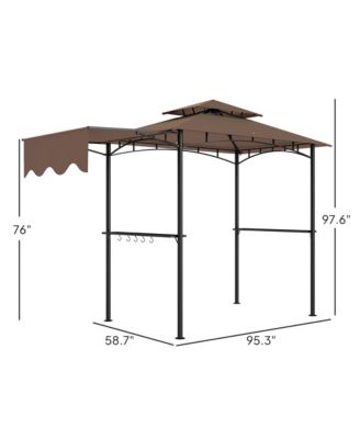 8' x 5' Grill Gazebo, 2-Tier Outdoor BBQ Gazebo,
