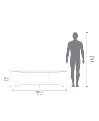 Lyman Entertainment Center with Two Doors, White and Natural Oak