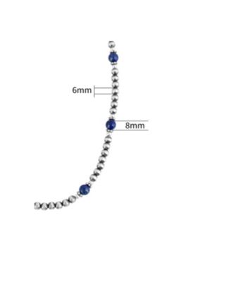 Sterling Silver and Lapis Bead Necklace, 17 to 20 Inches