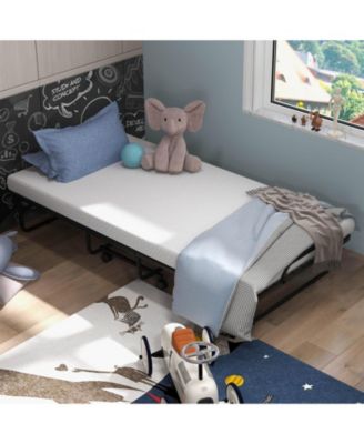 Twin Size Metal Folding Bed with Memory Foam Mattress