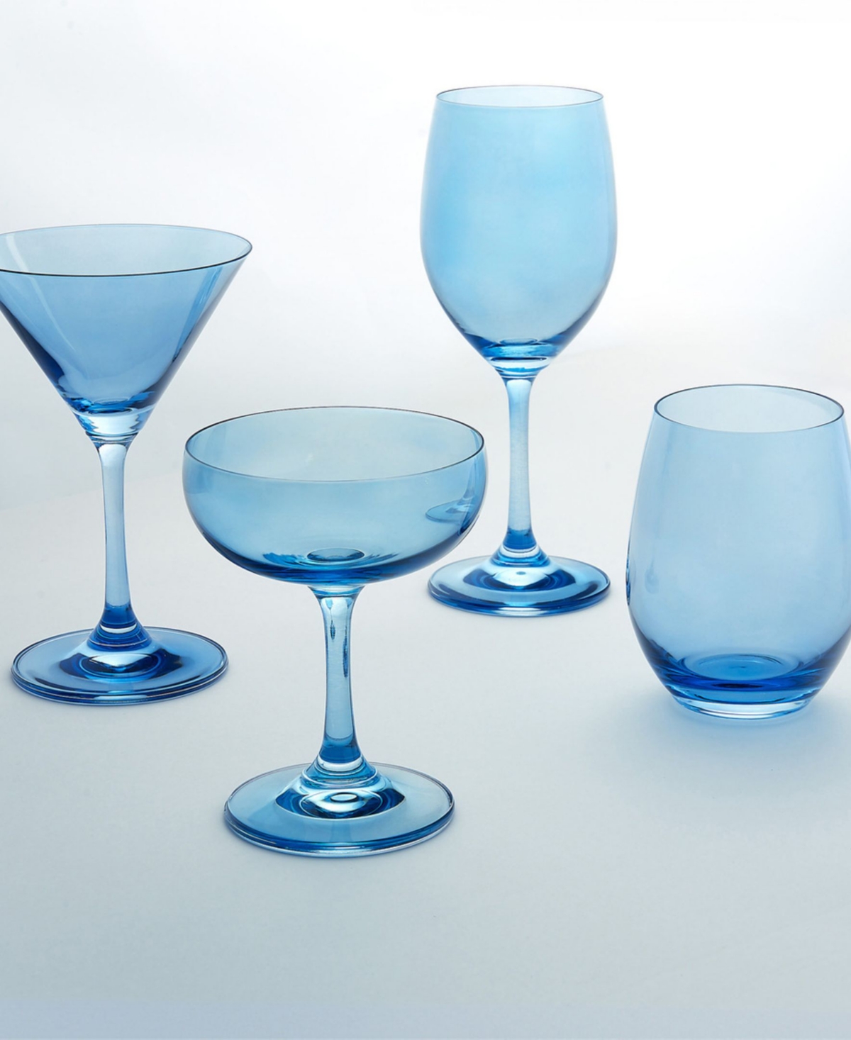 Godinger Set Of 4 Veneto Frost Stemless Wine Glasses In Blue
