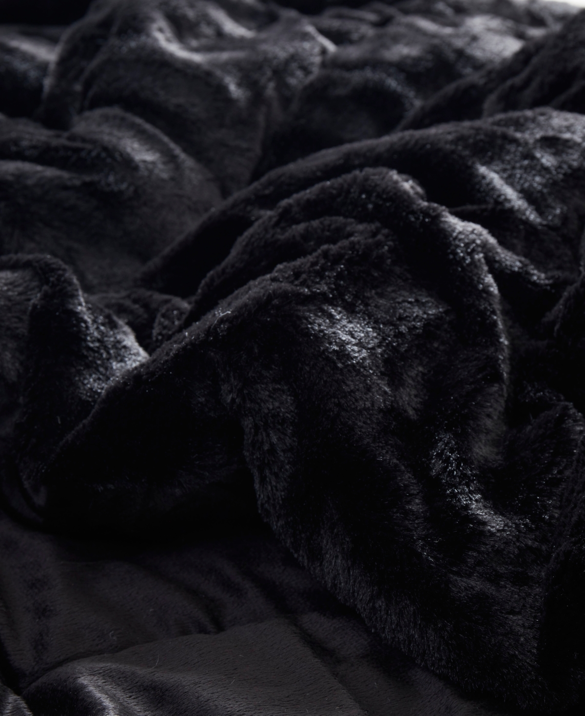 Madison Park Gia Faux-fur 2-pc. Comforter Set, Twin/twin Xl In Black