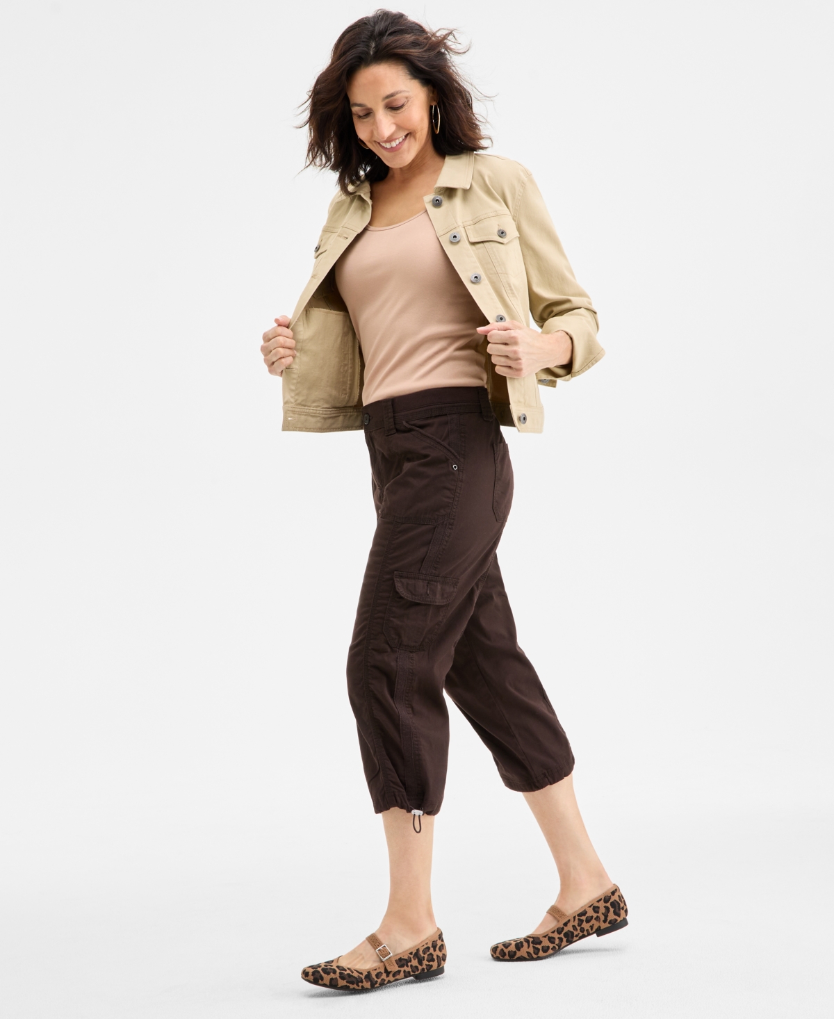 Style & Co Women's Cargo Capri Pants, Regular & Petite, Created For Macy's In Rich Truff