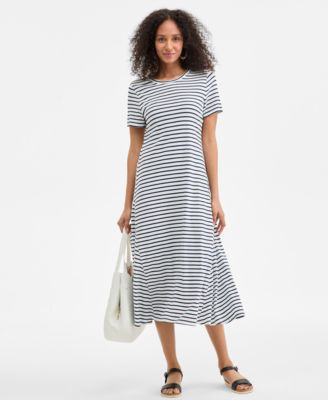 Style & Co - Women's Floral-Print Knit T-Shirt Maxi Dress