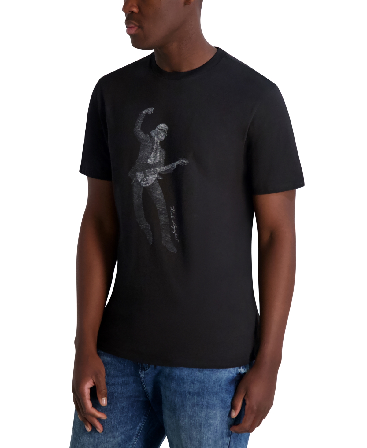 Karl Lagerfeld Men's Guitar Karl Graphic T-shirt In Black