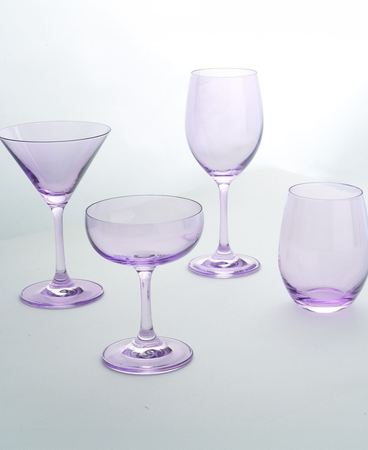 Godinger Set Of 4 Veneto Frost Stemless Wine Glasses In Lavender