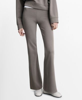 MANGO - Women's Flared Knitted Trousers