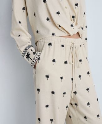 Women's Embroidered Straight-Fit Trousers