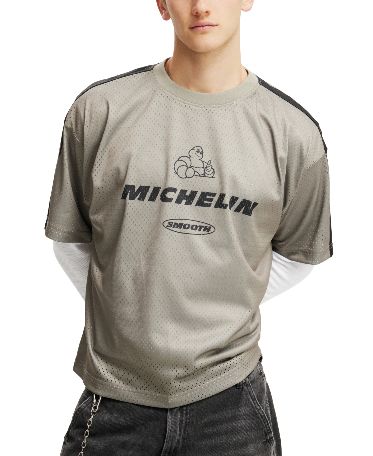 COTTON ON MEN'S MICHELIN CREW NECK MESH T-SHIRT 