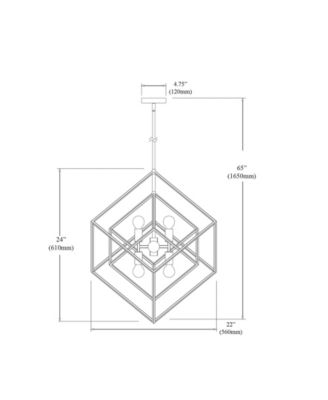 24" Metal Kappa 6 Light LED Pendant