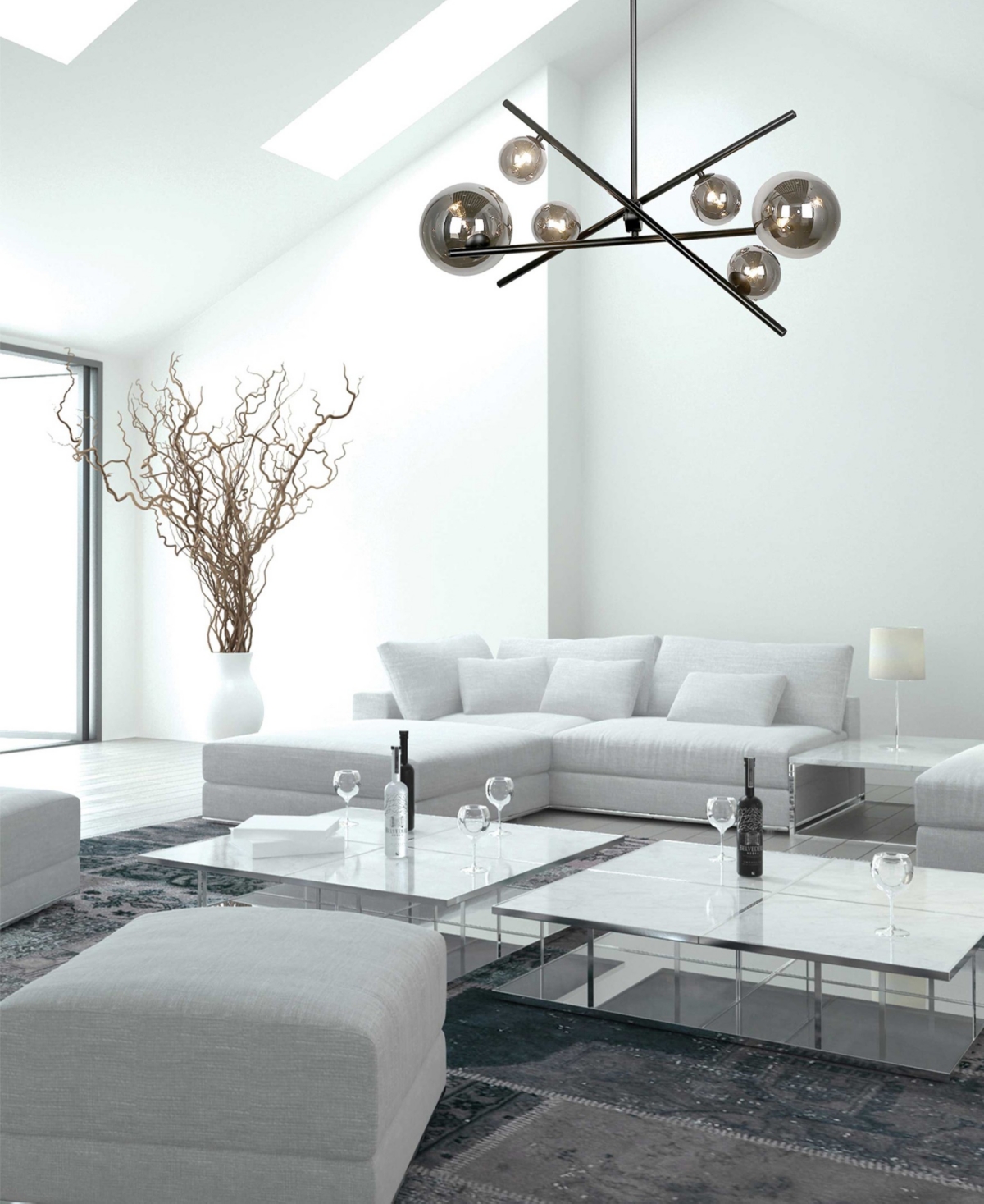 Dainolite Pamela 6-light Horizontal Chandelier In Matte Black