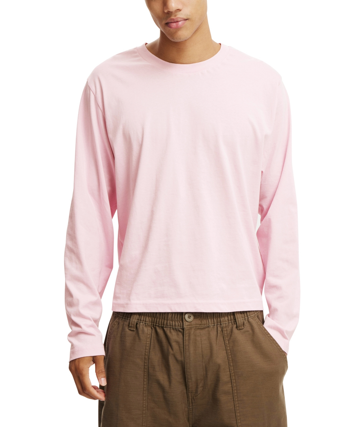 Shop Cotton On Men's Cropped Fit Long Sleeve T-shirt In Corsage