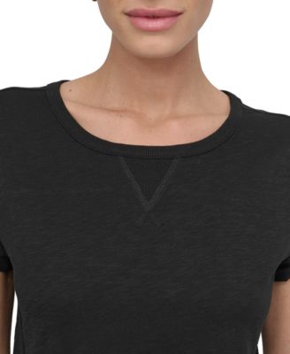 Women's V-Inset Roll-Sleeve T-Shirt