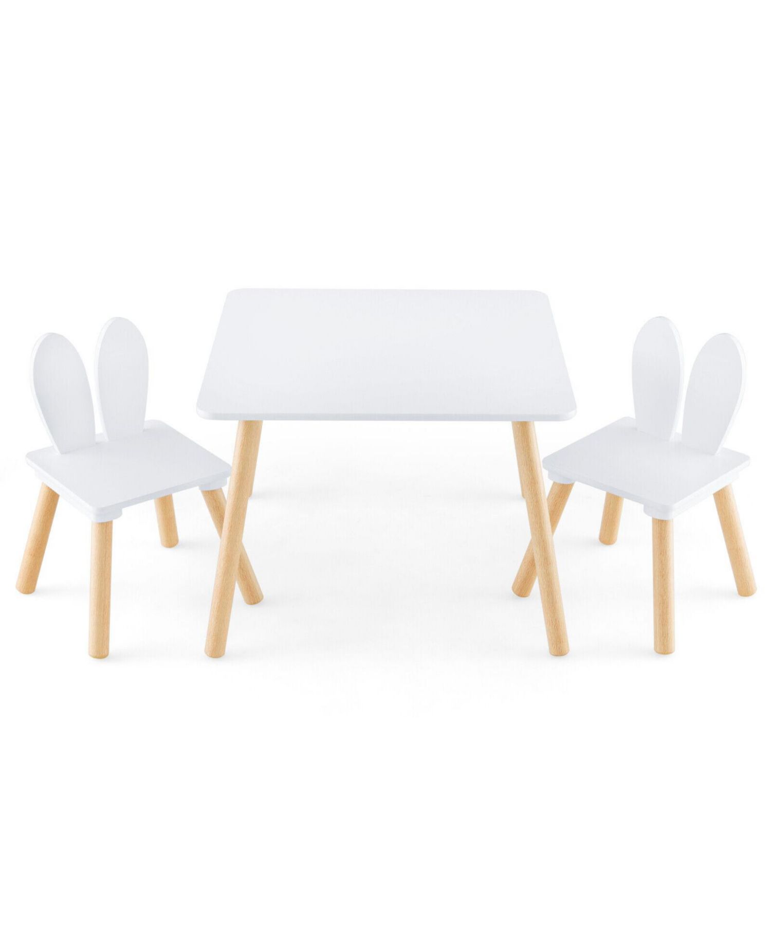 3 Pieces Kids Table and Chairs Set for Arts Crafts Snack Time