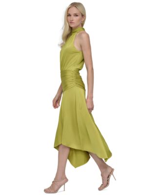 slim fit dress slacks Lime Smocked Halter Tiered Maternity Maxi Dress – PinkBlush main image 1