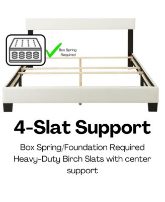 Florence Leatherette Upholstered Platform Bed Frame with Adjustable Headboard - Boyd Sleep