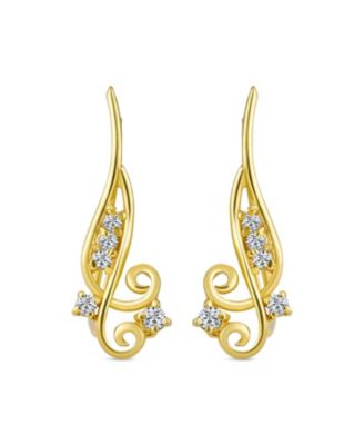 Trendy Scroll Swirl Ear Cuff Cartilage Earrings 14K Gold Plated Sterling Silver