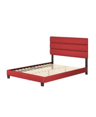 Piedmont Leatherette Upholstered Platform Bed Frame with Adjustable Headboard - No Box Spring Required