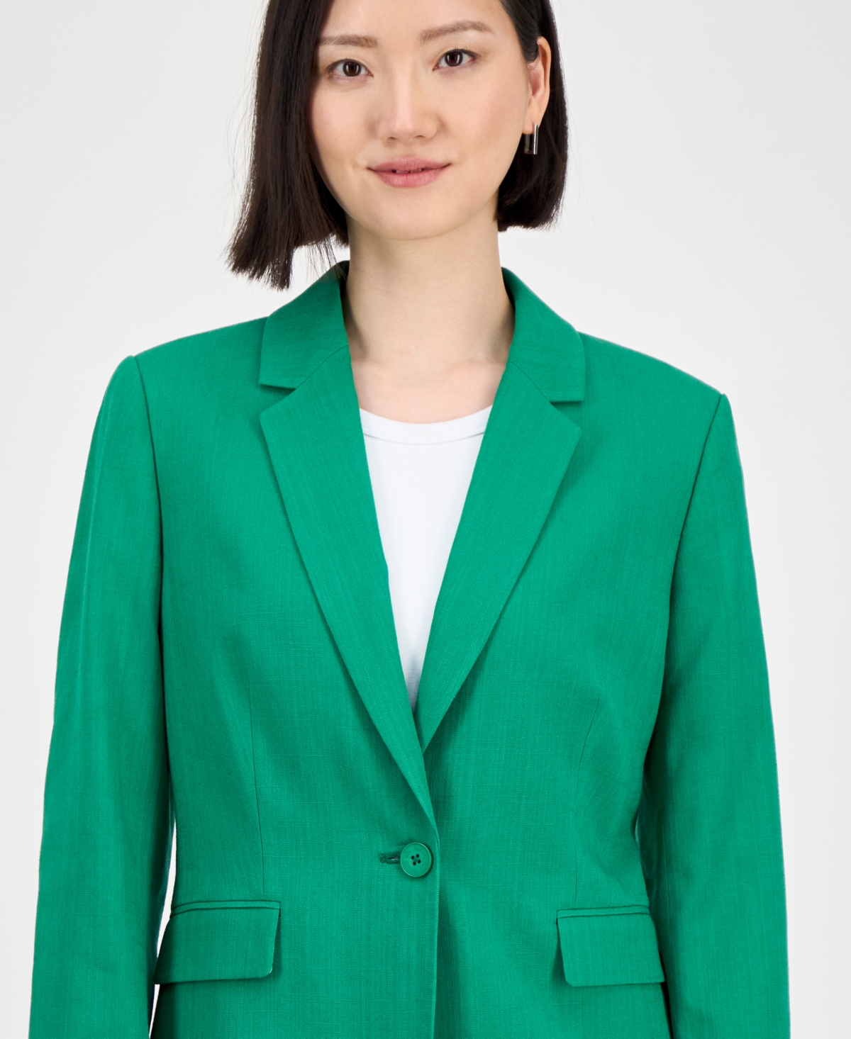Tahari Asl Women's Peak-lapel Button-cuff Jacket, Regular & Petite In Clover