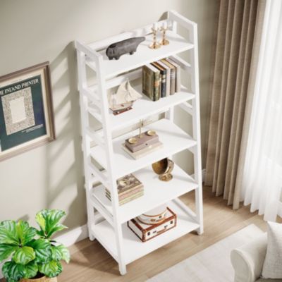 5-Tier Bookshelf Modern Bookcase, 5 Shelf Ladder Shelf Book Storage Shelf Organizer for Living Room, Home Office