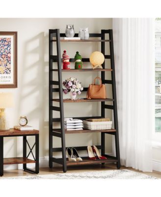 5-Tier Bookshelf Modern Bookcase, 5 Shelf Ladder Shelf Book Storage Shelf Organizer for Living Room, Home Office