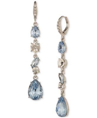 Givenchy - Silver-Tone Mixed Crystal Linear Drop Earrings