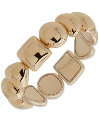DKNY - Gold-Tone Logo Puffy Shape Stretch Bracelet