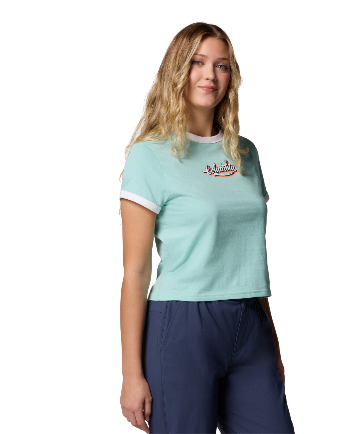 Shop Columbia Women's Rolling Bend Graphic Ringer Top