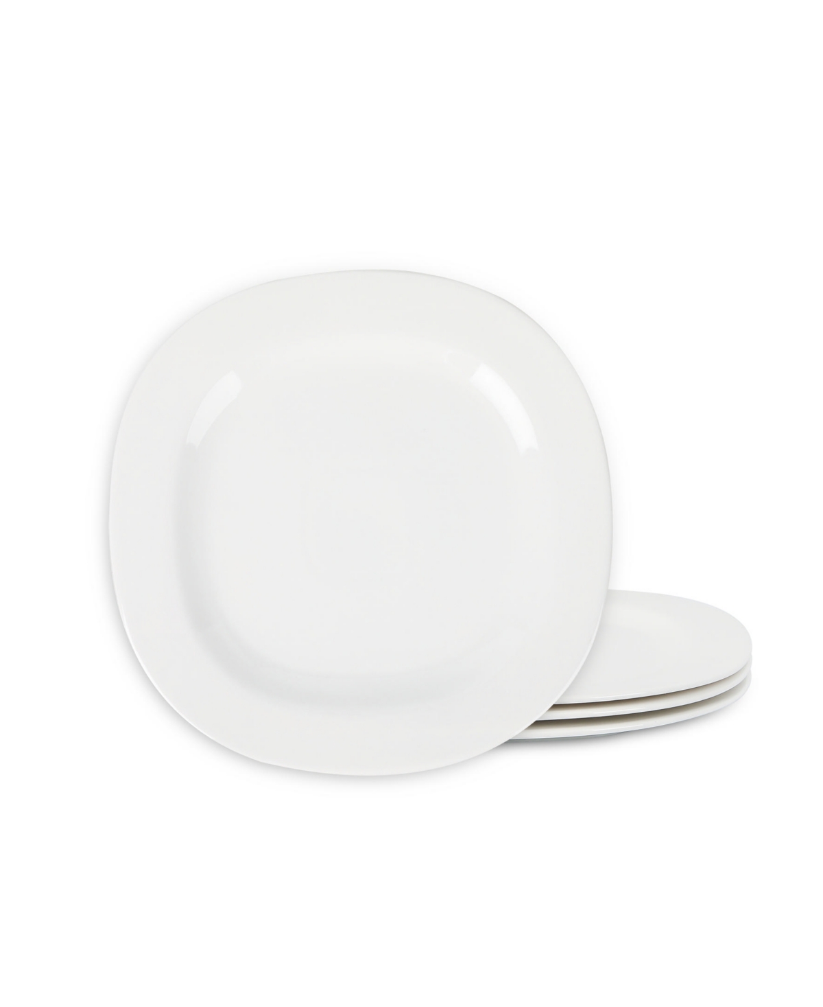 Quadro Dinner Plates, Set of 4 - White