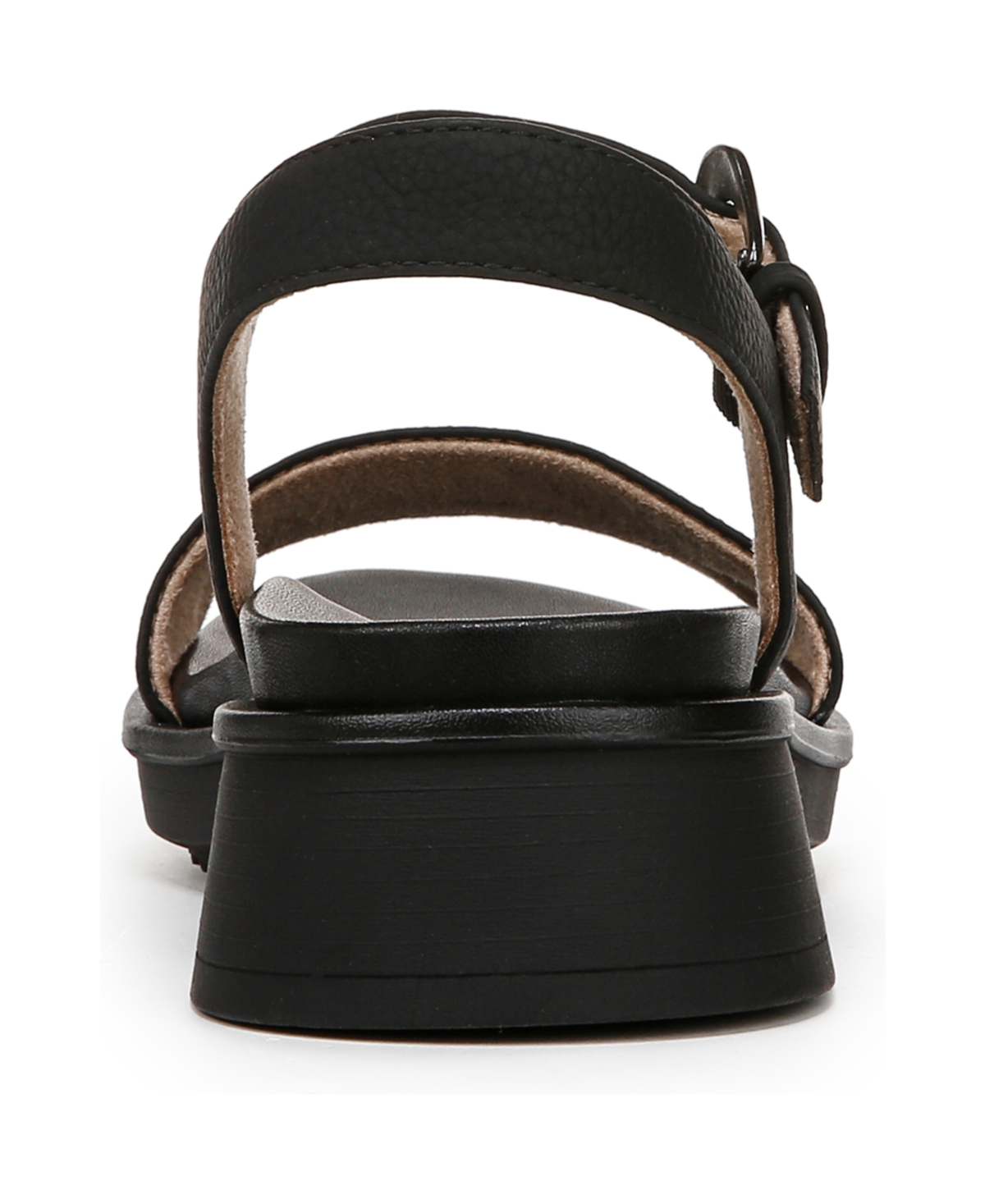 Shop Soul Naturalizer Women's Emma Block Heel Footbed Flat Sandals In Black Faux Leather