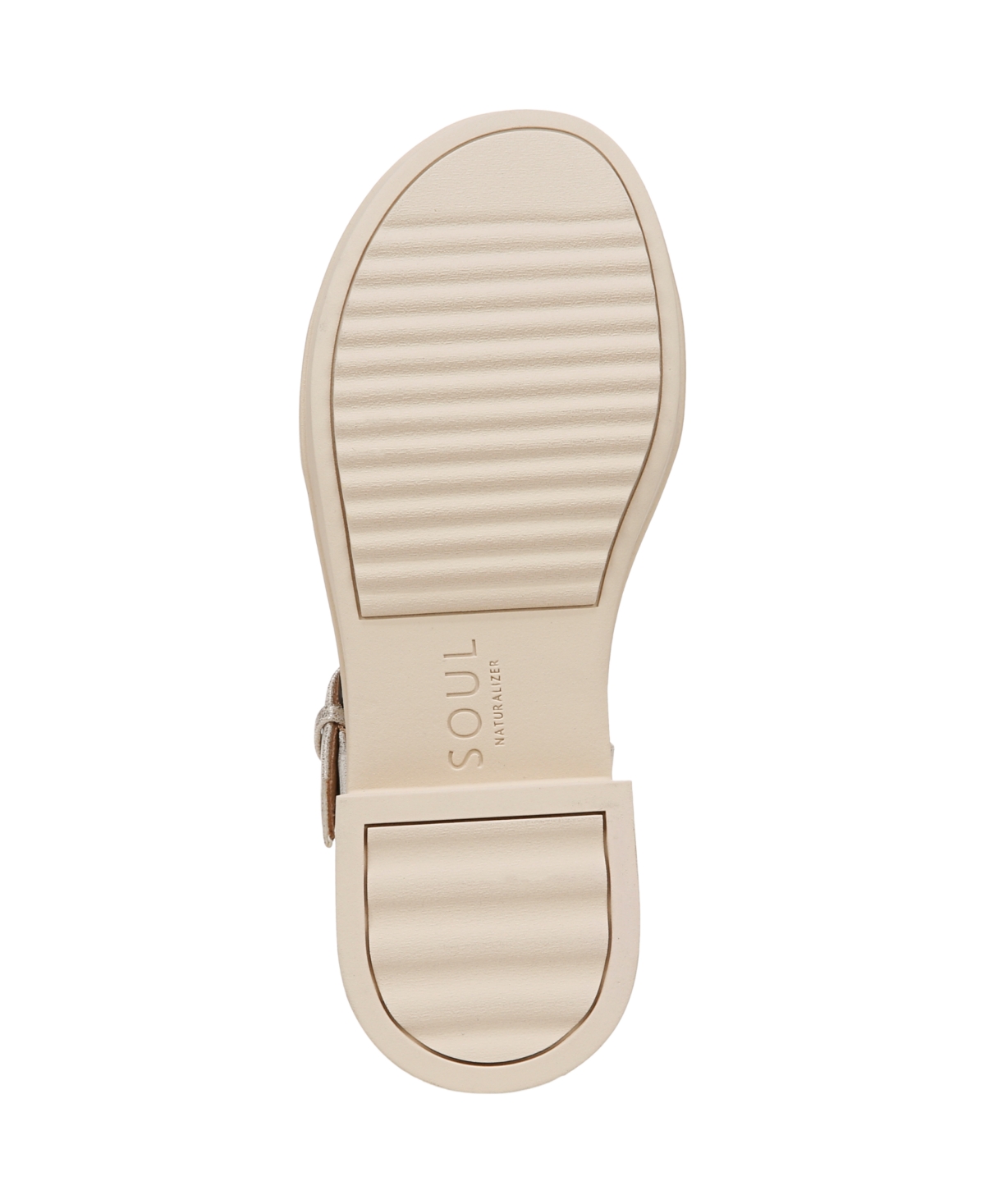 Shop Soul Naturalizer Women's Emma Block Heel Footbed Flat Sandals In Gold Faux Leather