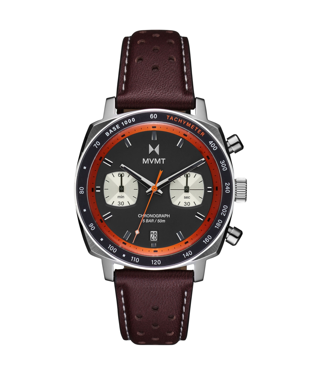 Mvmt Mulholland Driver Chronograph, 42mm In Dark Brown