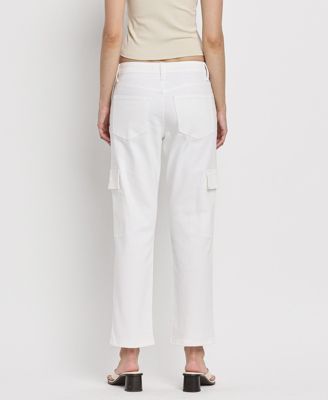 Women's High Rise Cargo Straight Jeans