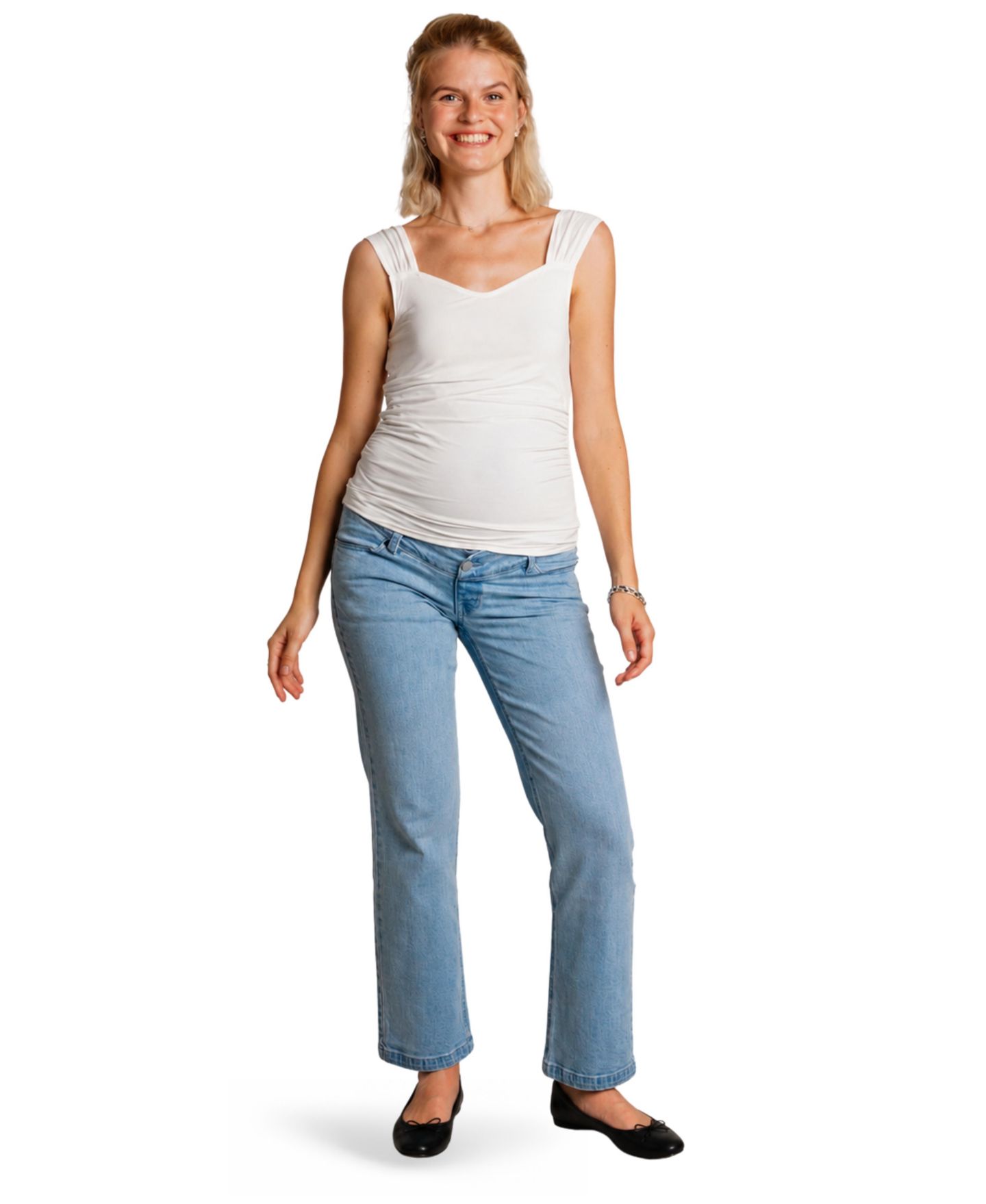 Женские джинсы NOM Maternity Hailey Straight Leg Maternity, цвет: Светлая варка — фото 3