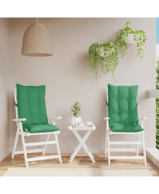 Highback Chair Cushions 2 pcs Green Oxford Fabric