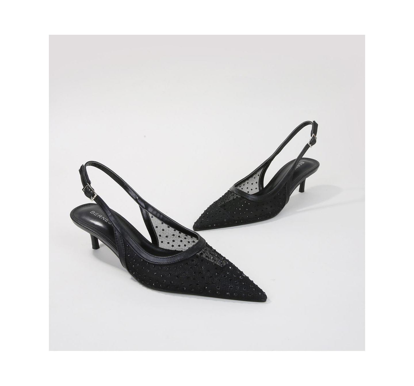 BERNESS Frida Rhinestone Studded Mesh Slingback, цвет: Чёрный — фото 2