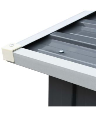 Garden Log Storage Shed Galvanized Steel 129.9"x36.2"x60.2" Gray