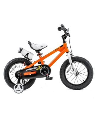 Freestyle 14" Kids Bike w/Training Wheels & Water Bottle, Orange