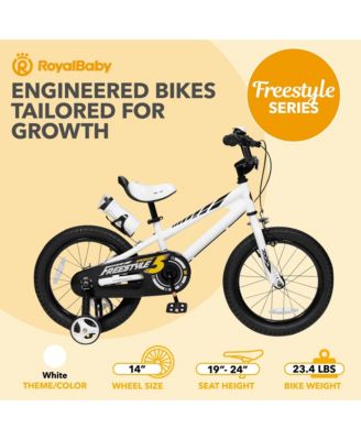 Freestyle Kid's Bicycle with Training Wheels, 14 Inch, White